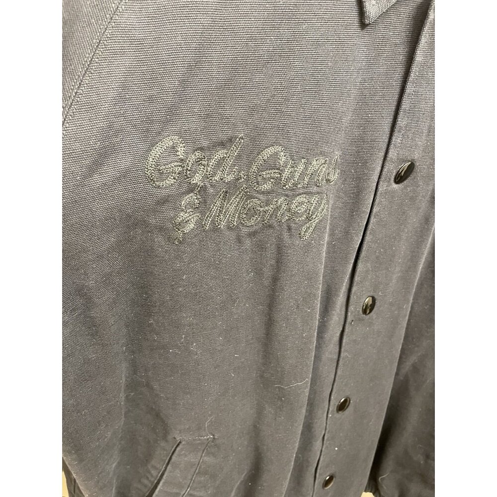 RARE Vintage 2008 Men's Crooks & Castles 'God, Guns & Money' Jacket Black Read* - Picture 4 of 16